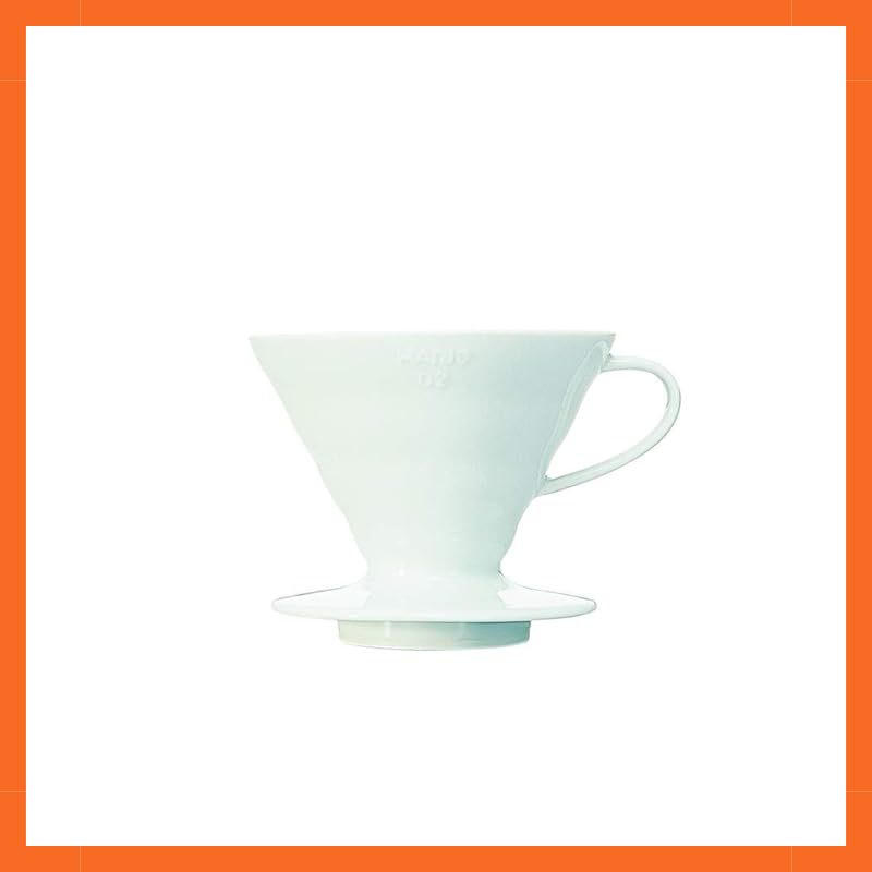 HARIO V60 Transparent Dripper 02 Ceramic W, Dishwasher Safe, 14 Cups