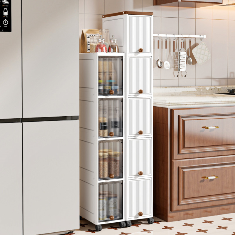 Simple White Clamshell Storage Cabinet Multi-Layer Locker Kitchen Snack ...