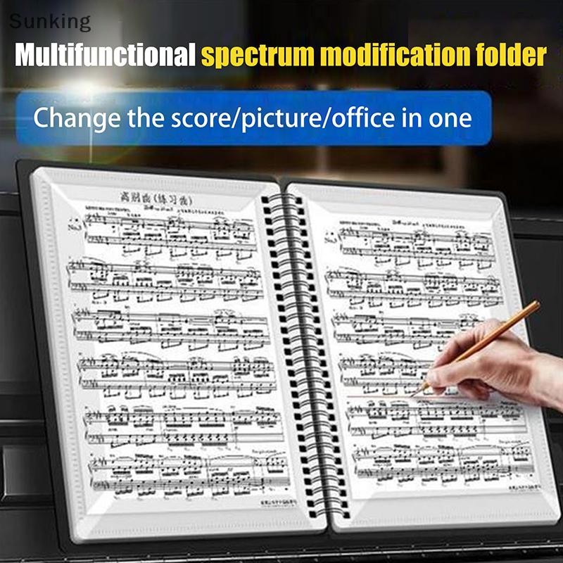 Sunking Flexible 20 Pages Piano Music Score Folder A4 Music Book Clip ...