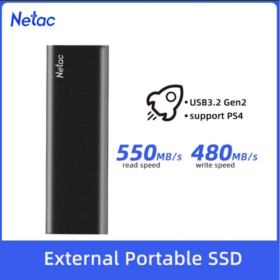 Netac SATA III Portable USB 3.2 Gen 2 Type-C External SSD For PC ...