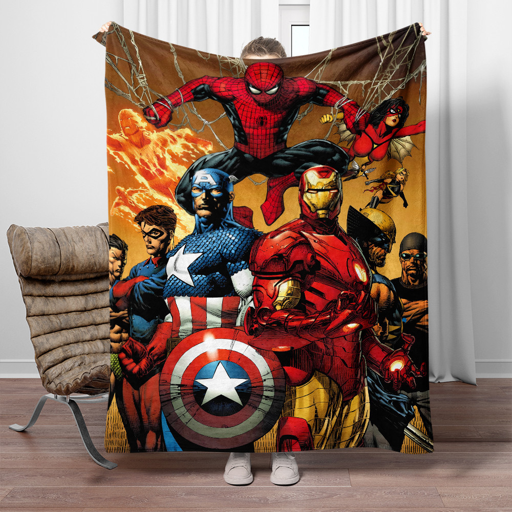 Marvel HD Printed Blanket,Lightweight Flannel Throw for Bed, Travel ...