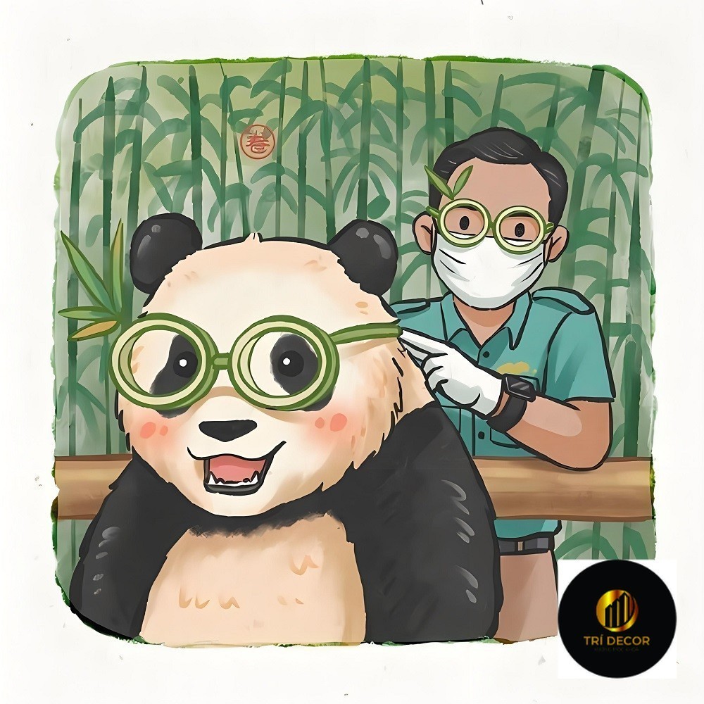 Key Chains, Standee, Cute Panda Fubao Cute Panda Model Glass Painting ...