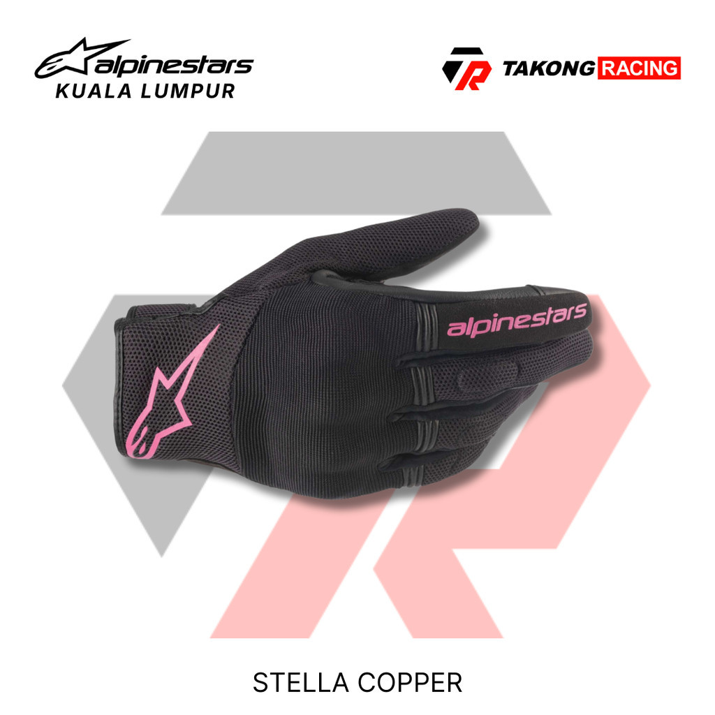 Alpinestars Gants Moto Stella Copper - Femme Noir/Blanc Taille L - Été Mesh Homologués