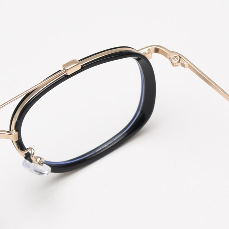 Retro Double Beam Glasses Frame TR90 Fashion Spectacles Men Women Anti ...