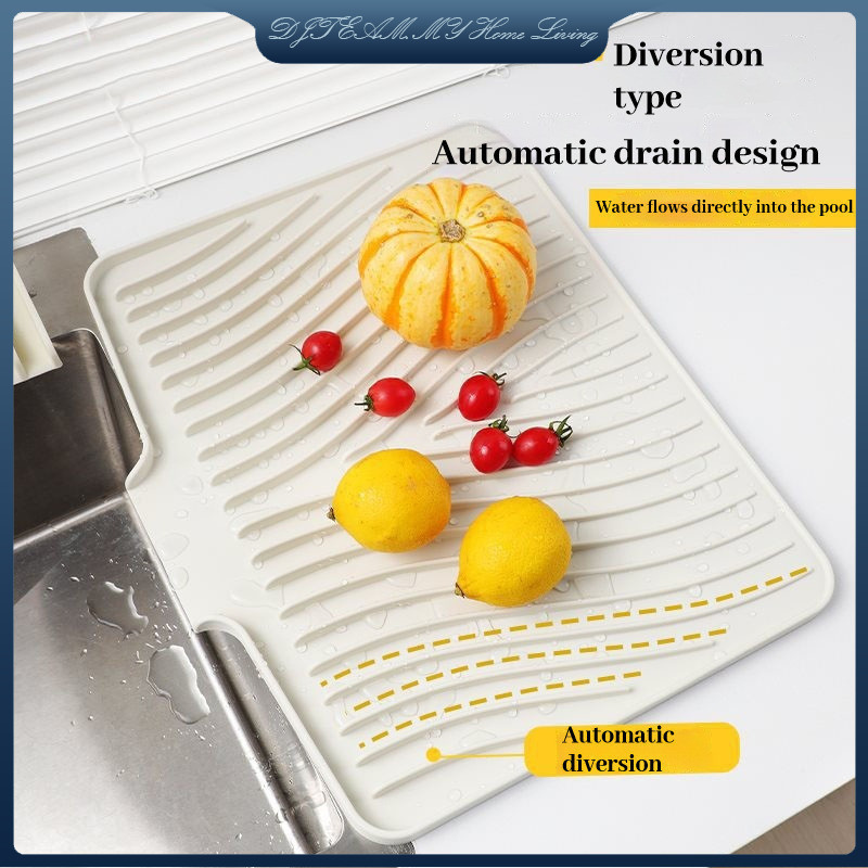 【40*33*1.5CM】Silicone Drain Pad, Tray, Food Grade Silicone Tray Slope