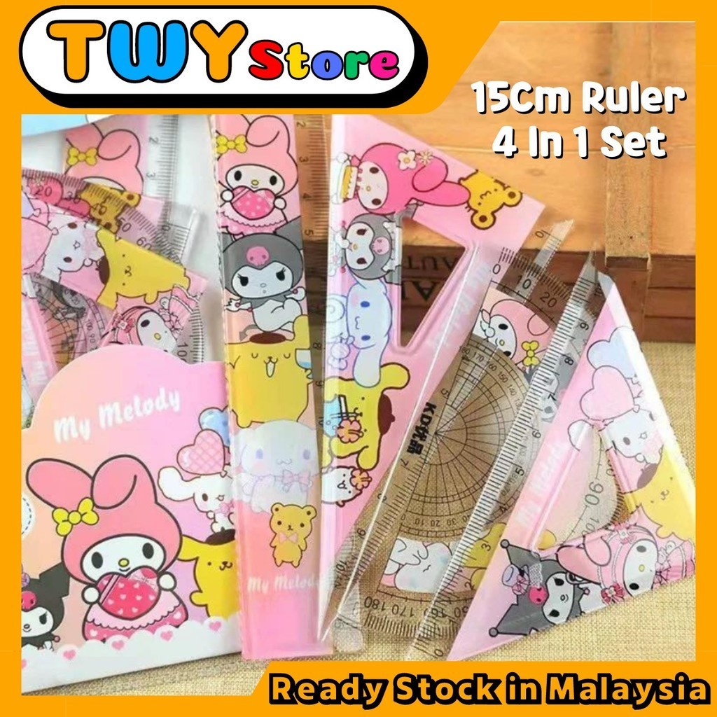 Ready Stock !!! 4 Styles 15CM Sanrio Acrylic Ruler set Cute Straight ...
