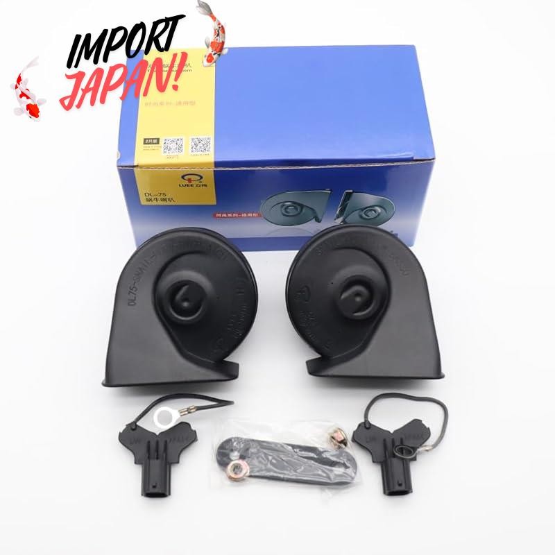 LVEE DL75 Car Horn 12V IPX6 Waterproof Loud Universal Fit Electric Snail Horns Kit High Low Tone Truck Bus Motorcycle Vehicle Horn Low Temperature And High Temperature Resistance (DL75C), Air Horns
