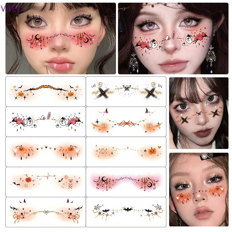 VAEC 10pcs Halloween Vampire Bat Fake Freckles Temporary Tattoo ...