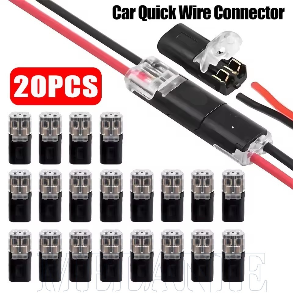 2 Pin Way Plug - 2 Way Terminal Block - Quick Connector Cable Clamps ...