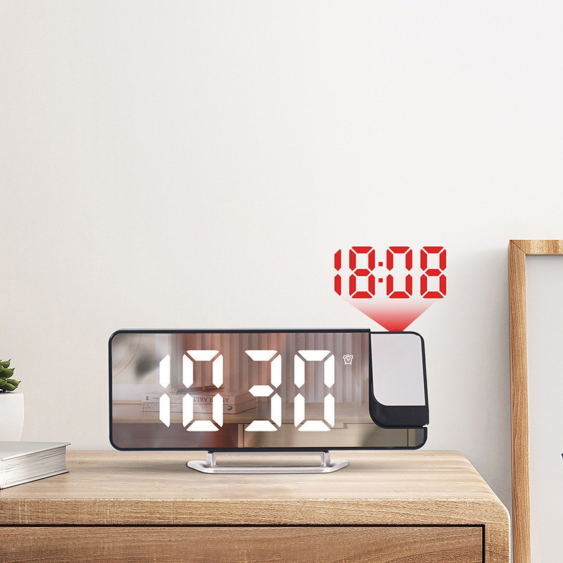 Digital clock desk clock LED large screen mirror projection alarm clock ...