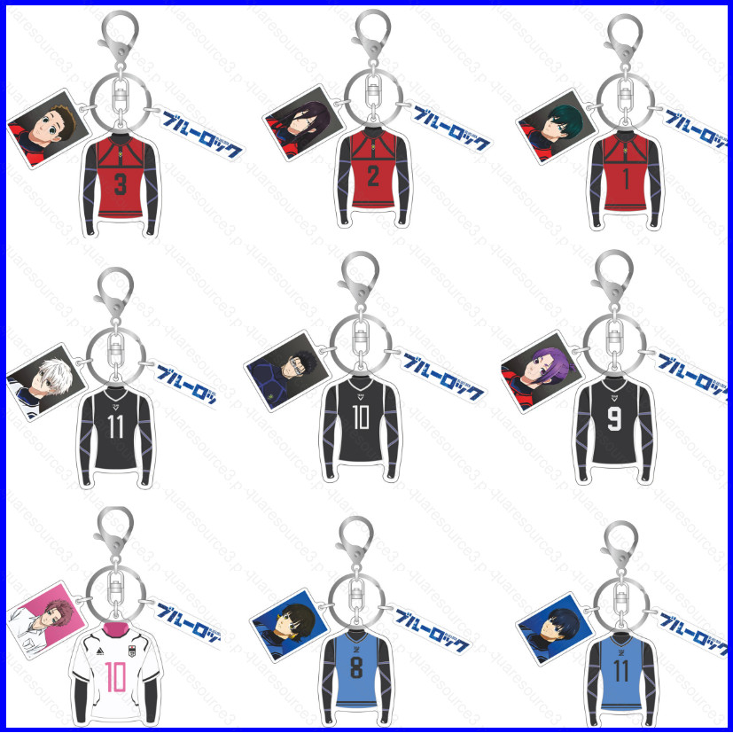 SQ3 Blue Lock Keychain Anime Keyring Acrylic Cute Bag Pendant Jersey ...