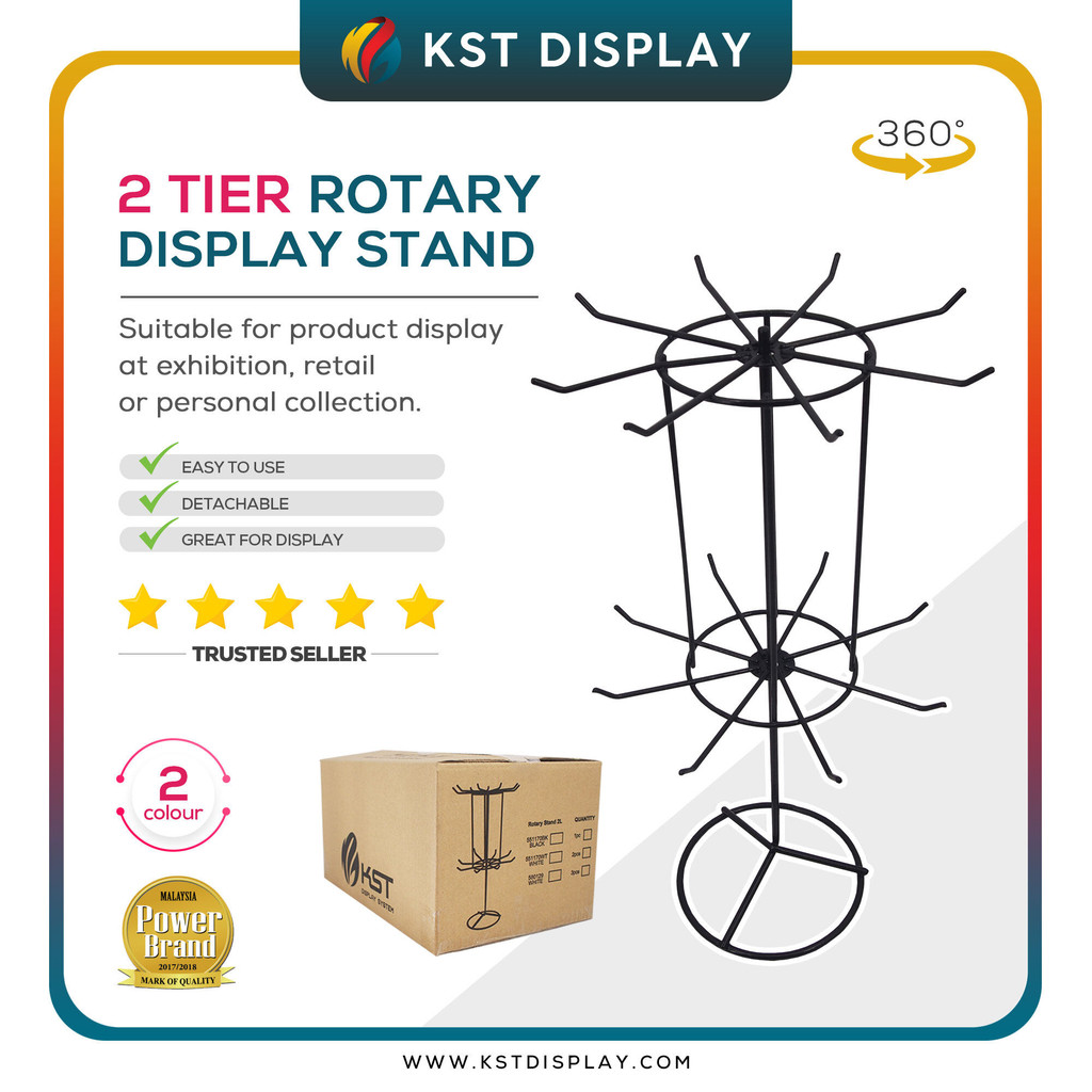 Metal Rotating Rack Display Stand 2 Layers Countertop Wire Rack Display ...