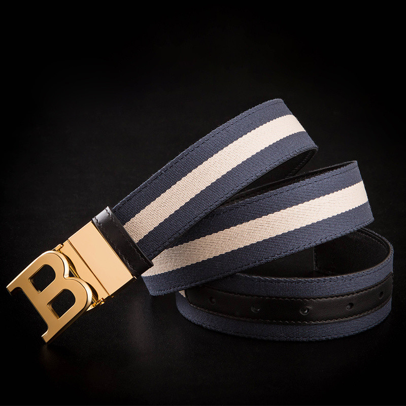 Men Leather Belt Young People High-End All-Match Canvas Belt Durable ...