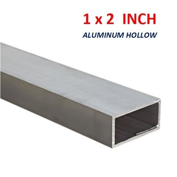 1 x 2 Inch Silver Aluminum Rectangular Hollow Bar NA Color Aluminium ...