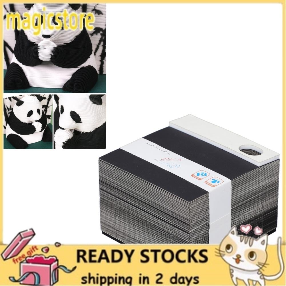Magicstore Paper Carving Art 3D Calendar Note Pad Memo Cute Panda ...