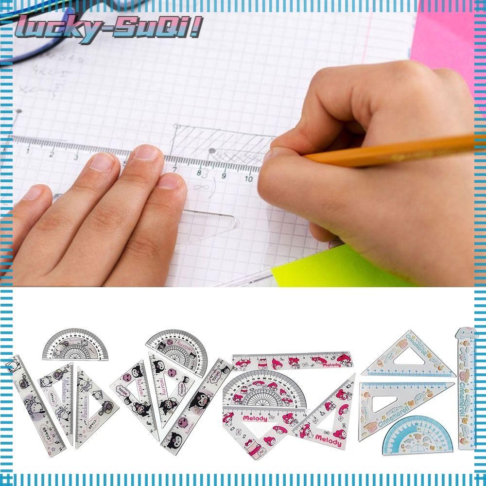 LUCKY-SUQI 4PCS/Set Scale Ruler Drawing Tools Pochacco Kuromi Students ...