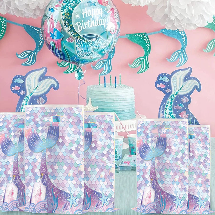 10/20/30PCS Mermaid Goodie Bags Party Favor Bags Candy Bags Gift Bags ...