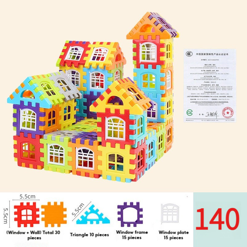 140pcs House Building Blocks Plastic Children Puzzle Toys Educational ...