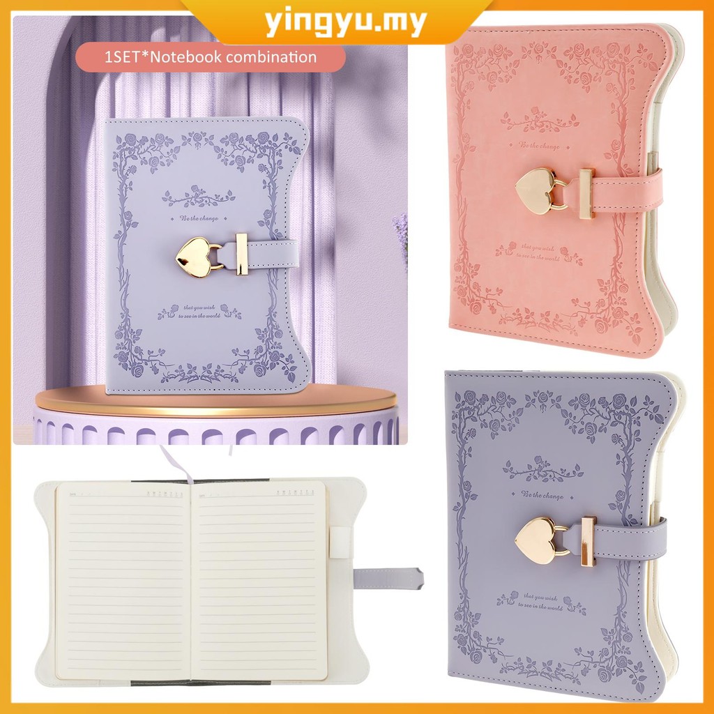 Diary with Lock and Keys 360 Pages Journal with Lock B6 Size PU Leather ...