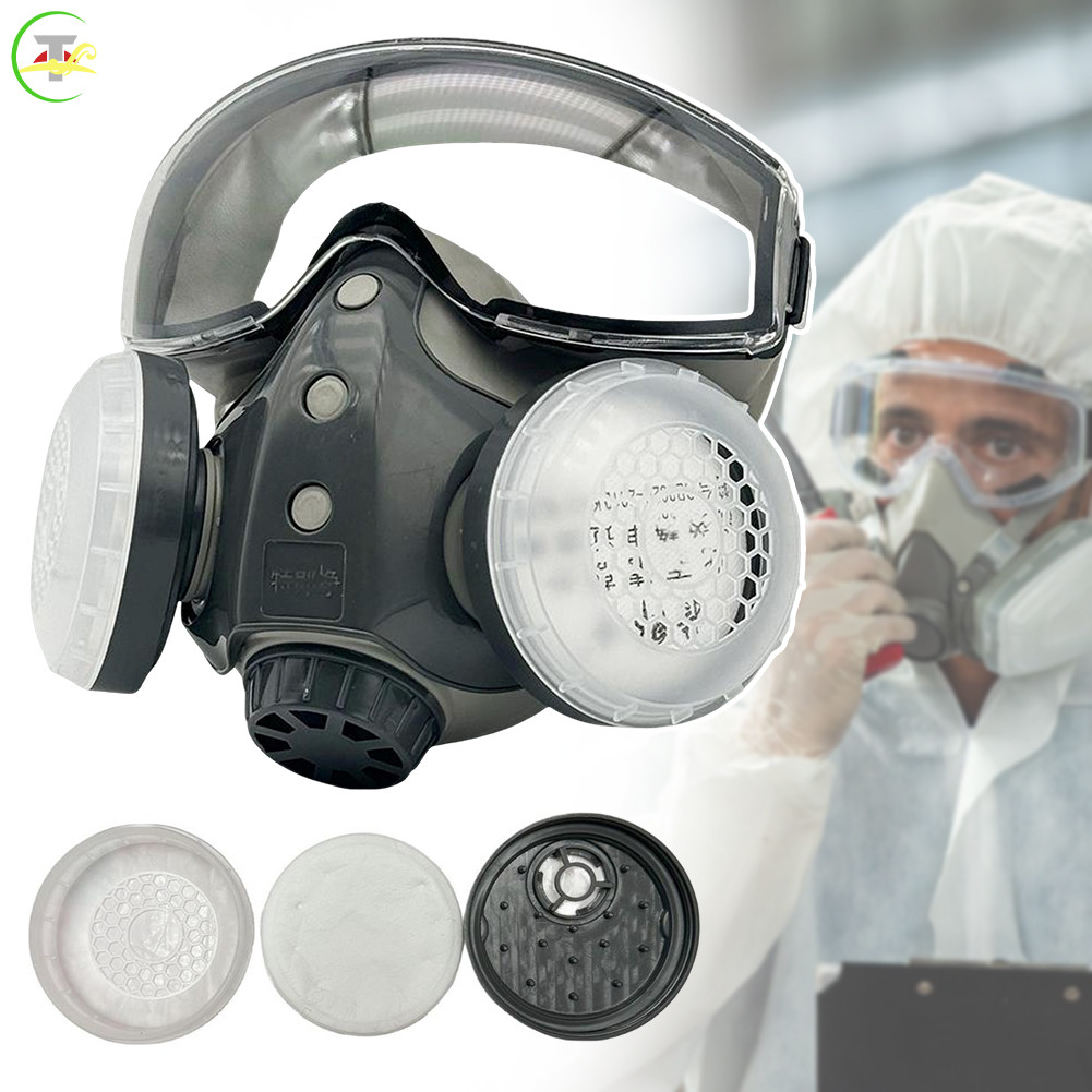 Respirators Mask Industrial Grade Full Face Dust Mask With Goggles For ...