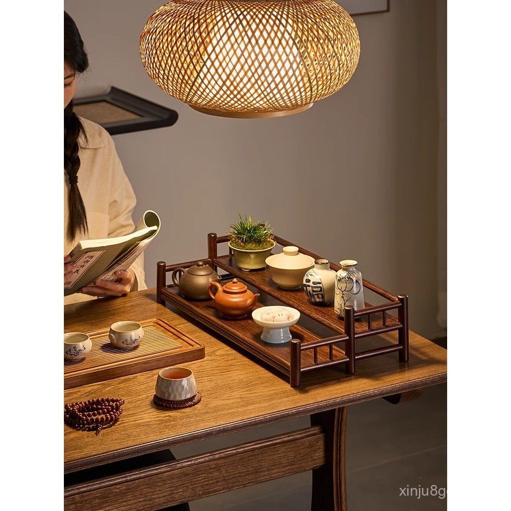 Desktop Teacup Rack Shelf Shelf Tea Set Storage Rack Chinese Tea Table ...