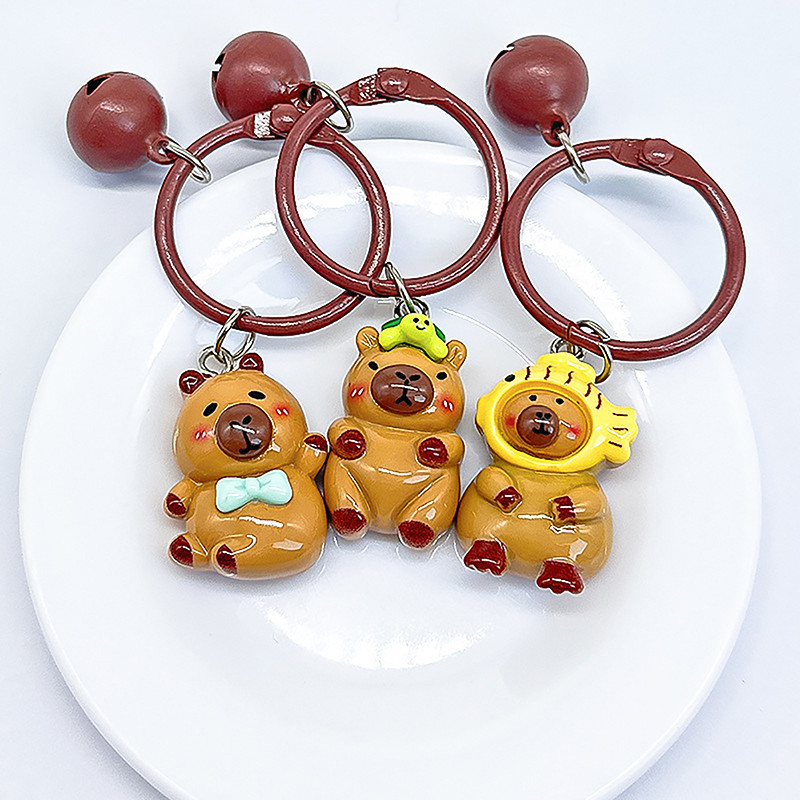 ADL Capybara Keychain Creative Charms Funny Cartoon Capybara Keyring ...