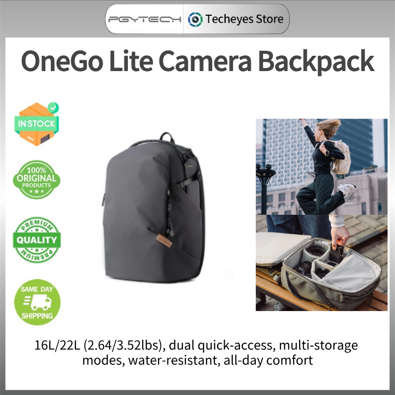 PGYTECH OneGo Lite Camera Backpack - 16L/22L Water-Resistant Bag for ...
