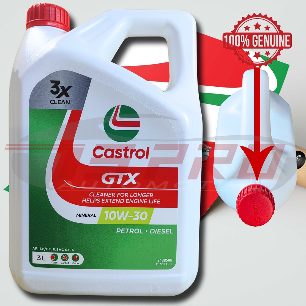 Castrol GTX 10W-30 API SP/CF ILSAC GF-6 Engine Oil (3L) - Premium