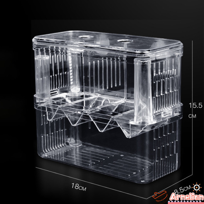 NE 3 Sizes Double-layer Clear Fish Breeding Isolation Box Aquarium Fish ...