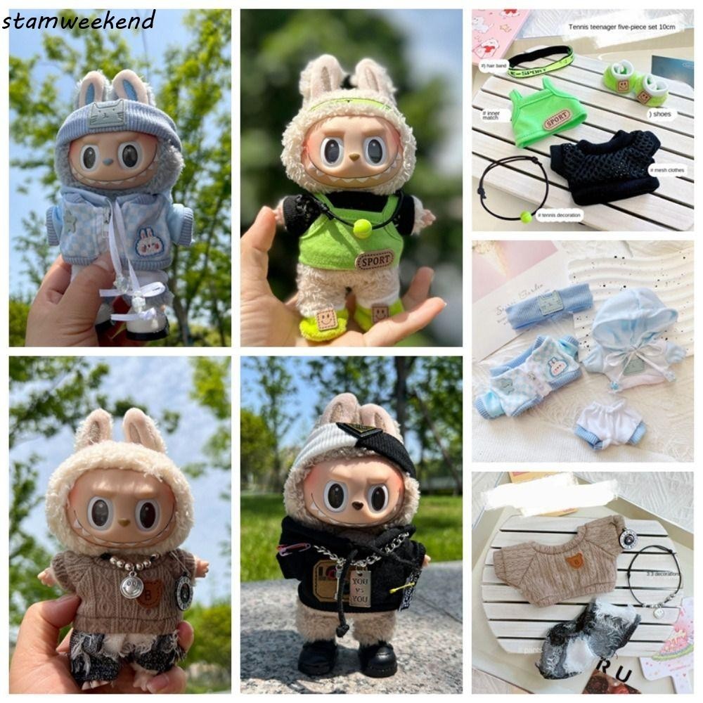 STAMWEEKEND 17cm Plush Doll'S Clothes, Hoodie Outfit Mini Labu Doll ...