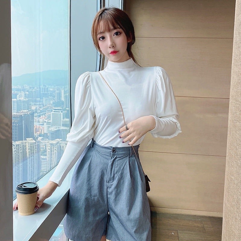 INNER PUFF / BLOUSE (Cotton Long Sleeve Blouse Casual Tops Shirts Plus ...