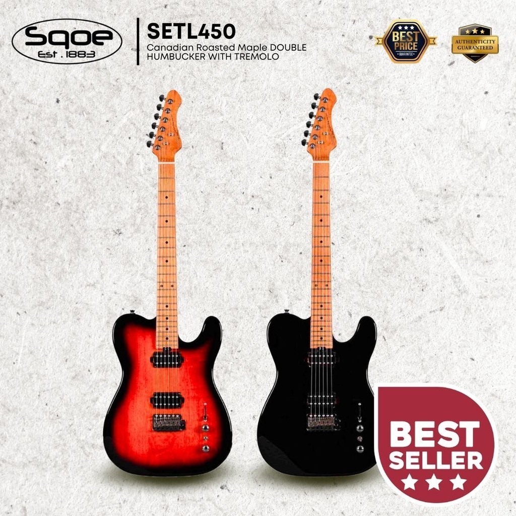 SQOE SETL450 HH Canadian Roasted Maple Fretboard Telecaster with ...