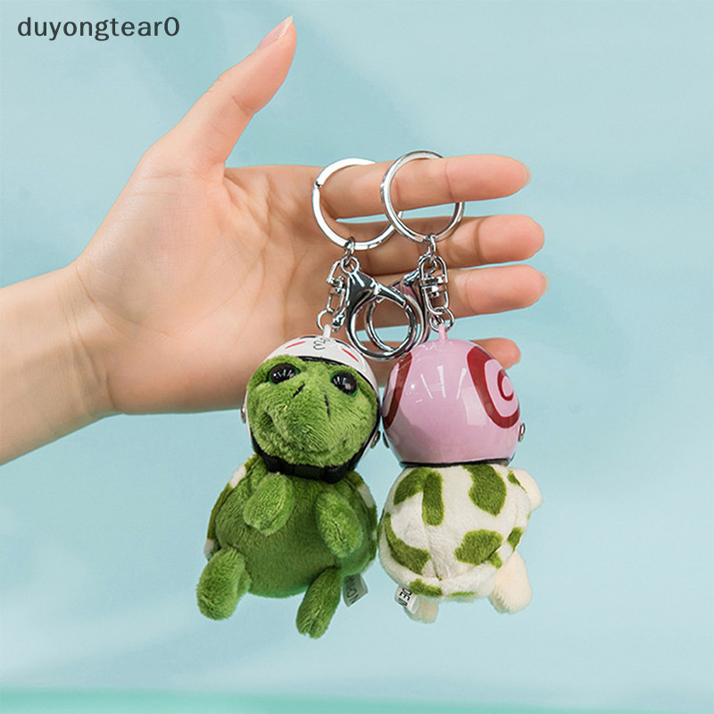(duyongtear0) Kawaii Helmet Sea Turtle Keychain Cute Animal Plush Key ...