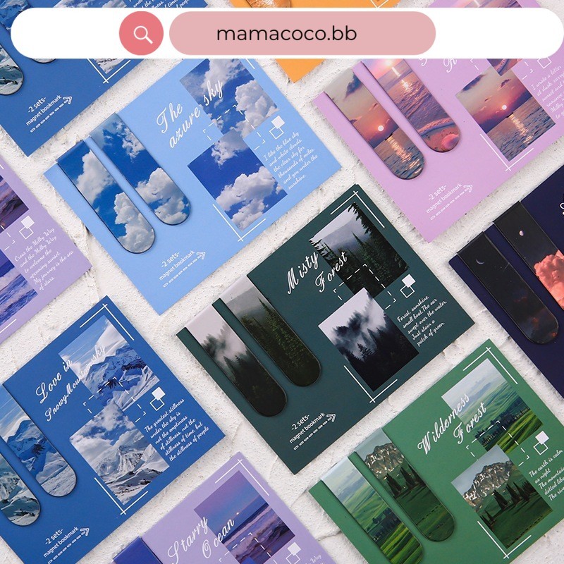 mamacoco 2pcs Scenery Magnet Bookmark Magnetic Booktab Label Clip ...