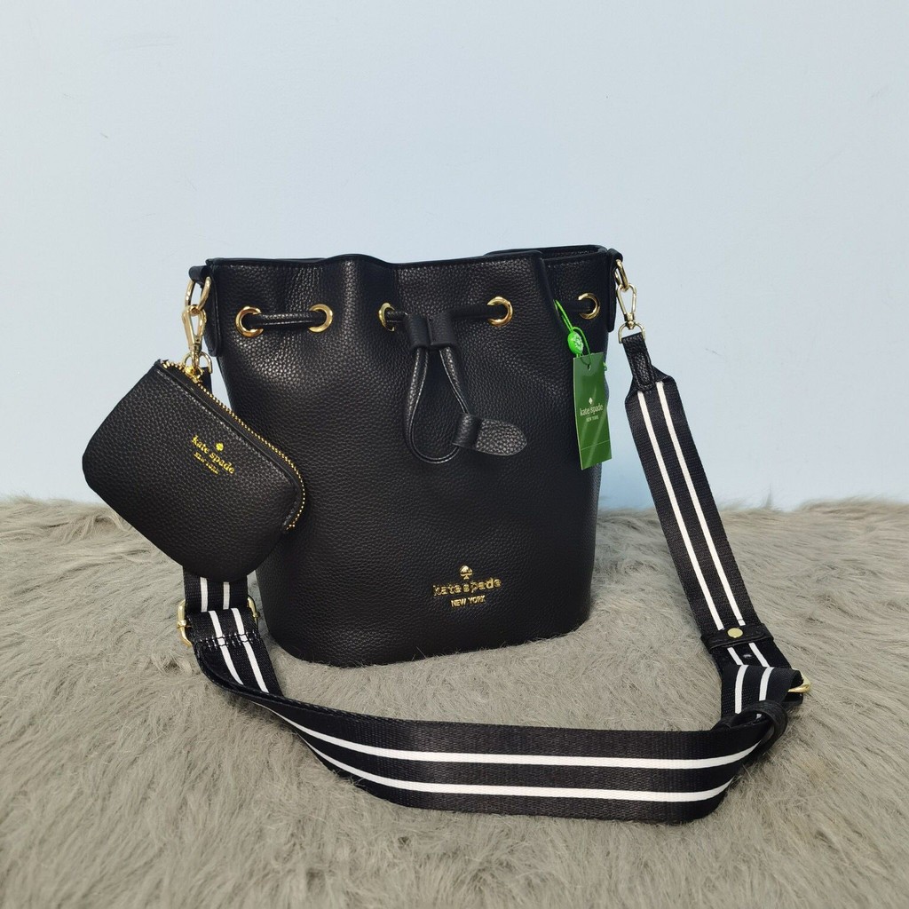 3 colors Real leather 100 original Kate Spade Spade Flower Jacquard bucket bag Shopee Malaysia