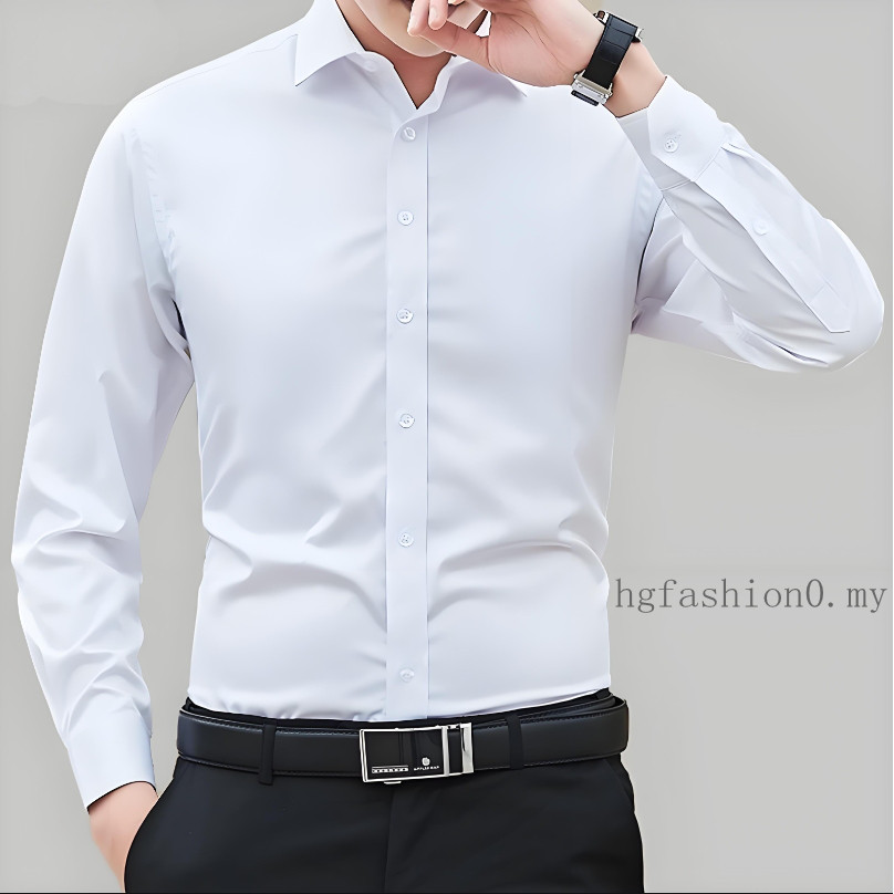 【Raya】Men Formal Button Smart Casual Sleeve Slim Raya Shirt Fit Baju ...