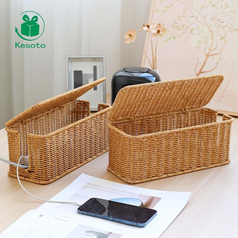 Kesoto Cable Management Box Desk Power Strip Box for Cords USB Hub ...