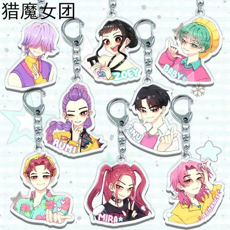 Hot Kpop Demon Hunters Huntrix Saja Boys Keychains for Accessories ...
