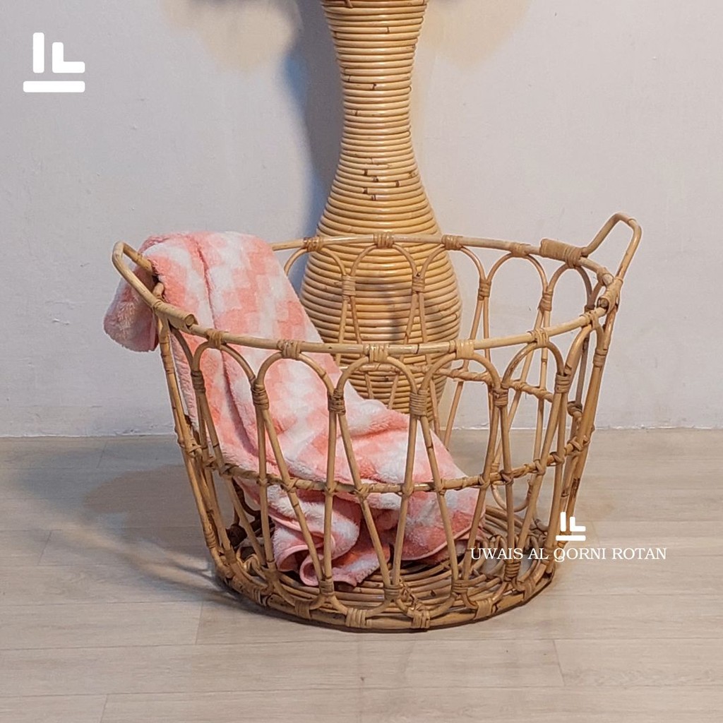 JAWIT RATTAN CLOTHES BASKET ORIGINAL UWAIS RATTAN LAUNDRY BASKET ...
