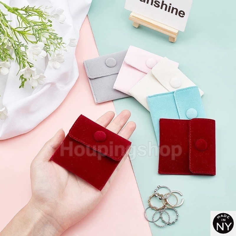 NY Button Velvet Bag Exquisite Jewellery Bag Storage Small Cloth ...