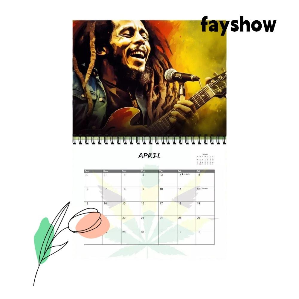 FAYSHOW Bob Marley Calendar, Hangable Paper 2025 Calendar, Family