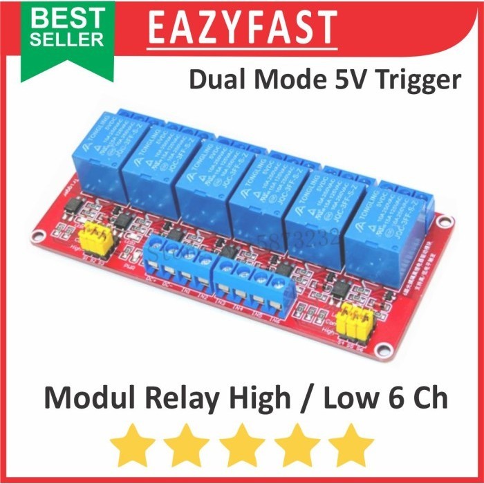 MERAH Active Relay Module High Low Level Trigger 6Ch 6 Ch Chanel ...