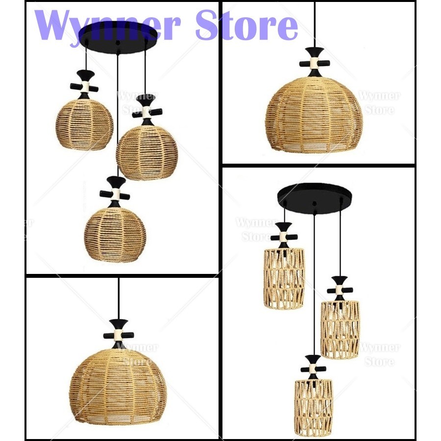 [Rattan Hanging Light] Bamboo Pendant Light Restaurant Light Japanese ...