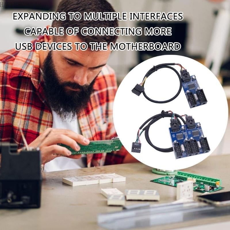 HSV Expand Your PC USB Capabilities 9Pin Motherboards Header Multiplier ...