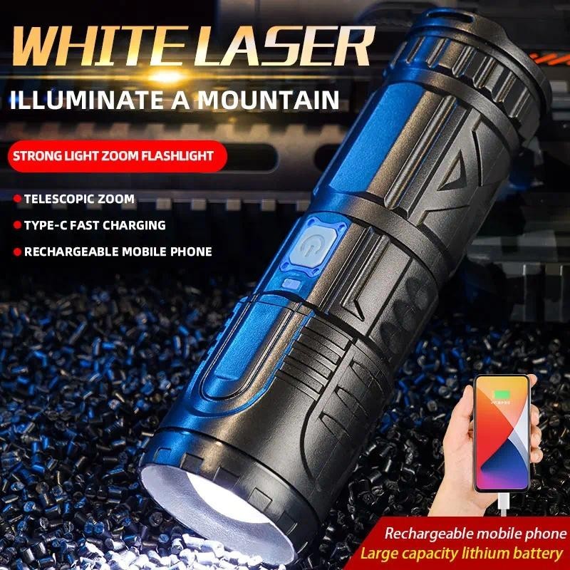 Super Bright Telescopic Zoom Flashlight Long Range Lamp White LED ...