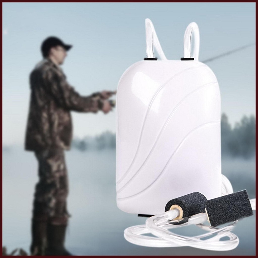 For Fish Tank Rechargeable Portable Oxygen Pump With 2 Outlets Portable ...