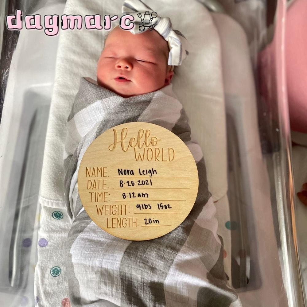 DAGMARC Newborn Welcome Sign, 15 cm Hello World Baby Announcement Sign ...