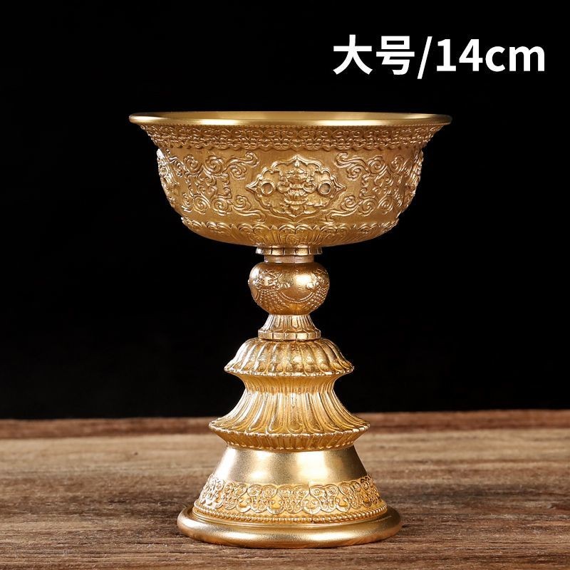 酥油灯座全铜复古藏式供油灯八吉祥酥油灯仿古老式烛台底座| Shopee