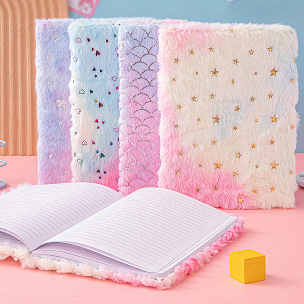 someryer| Plush Notebook Dream Journal with Fluffy Cover Rainbow Heart ...