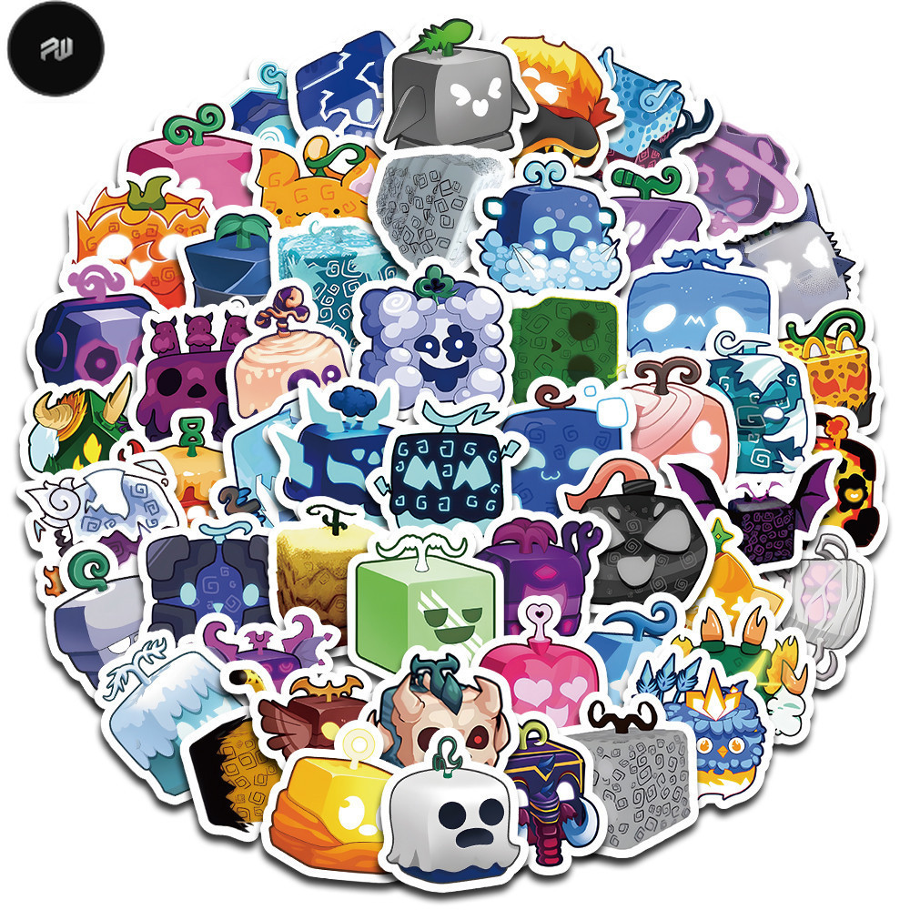 PW 104PCS Hot Game Blox Fruits Waterproof Graffiti Stickers for Helmet ...